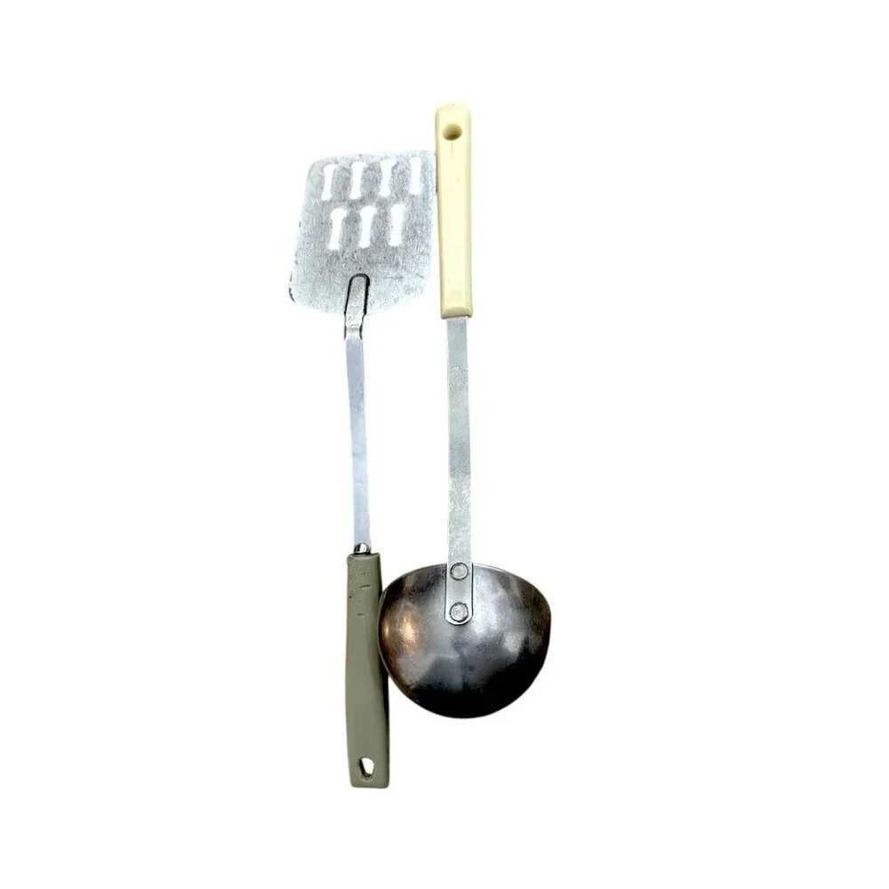 Vintage Metal Soatula And Ladle USA Stainless Steel
